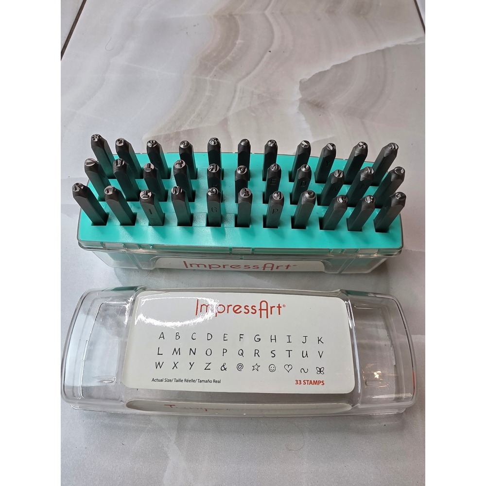 ImpressArt Juniper 3mm Uppercase Letter Metal Stamp Set 33pc SC1220AM-3mm K2